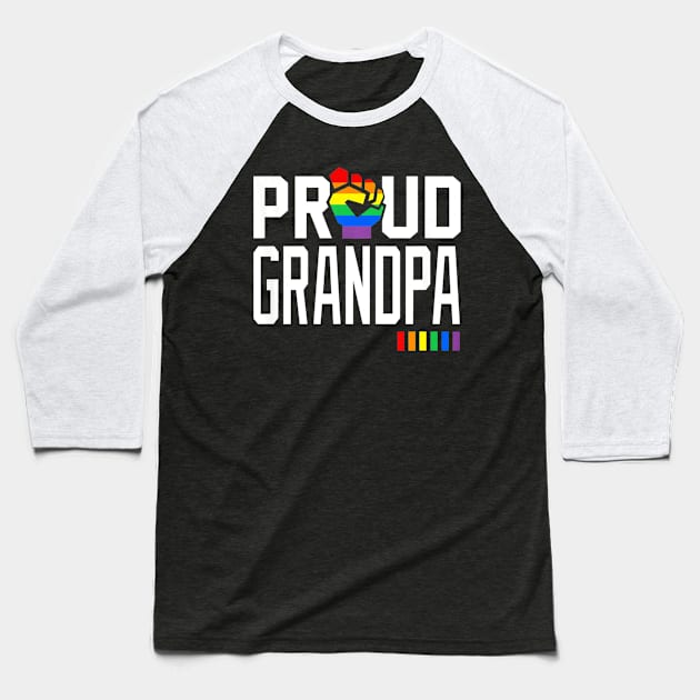 Proud Grandpa Gay Pride Month LGBTQ Baseball T-Shirt by franzaled